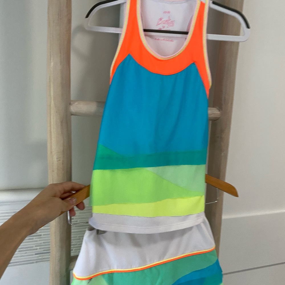 Lucky in Love Girls Tennis Outfit Set